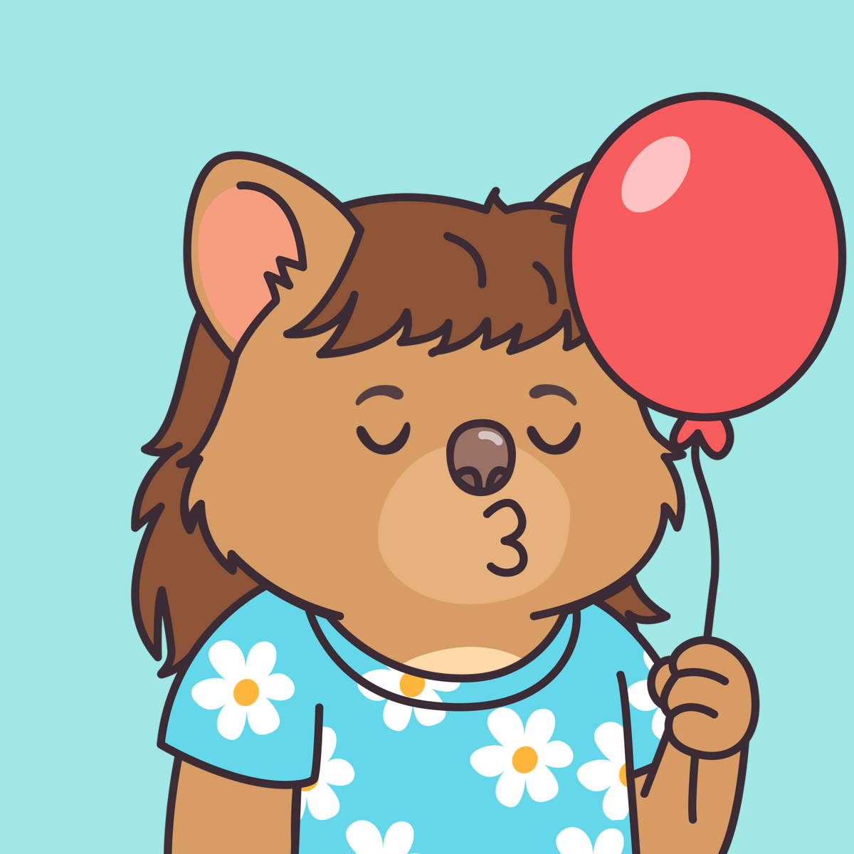 Happy Quokka with Balloon